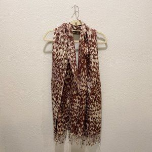 J.CREW Fringe Scarf Purple Leopard Print